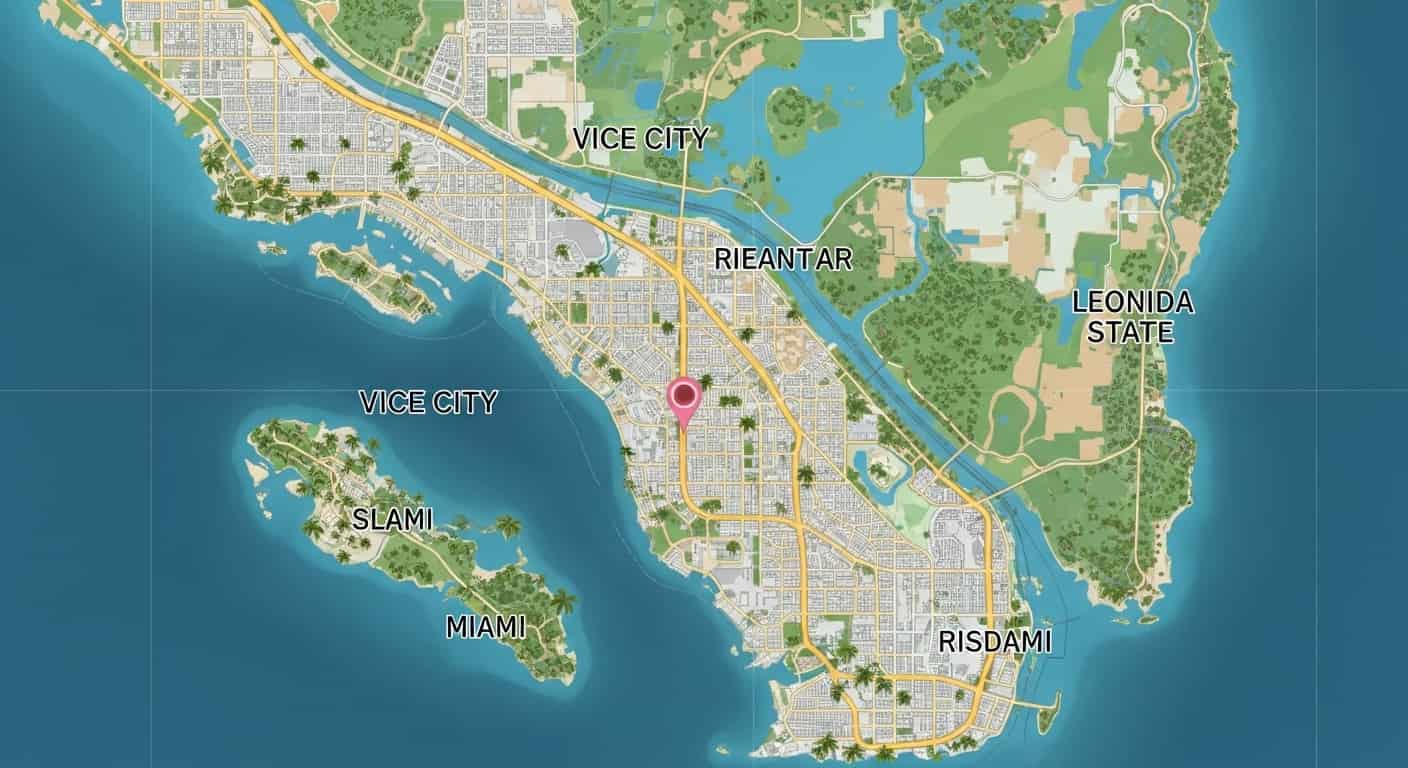 GTA 6 Map Leaks and Locations — Everything We Know So Far Fan-made GTA 6 map showing confirmed Vice City and Leonida State locations from Rockstar’s leaks.